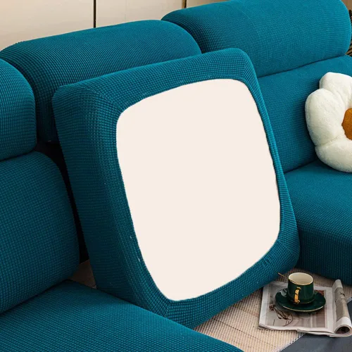 Miniatura 8 de Fundas de cojín de sofá impermeables para sofá, fundas de asiento de sofá de jacquard elástico, protector de muebles para mascotas y niños Azul