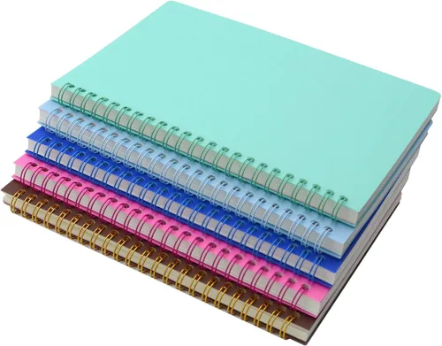 Miniatura 2 de Yansanido Cuaderno en espiral, 5 piezas A5 con tapa blanda impermeable de 8 mm con rayas, 80 hojas/160 páginas para estudio y notas (ligero)