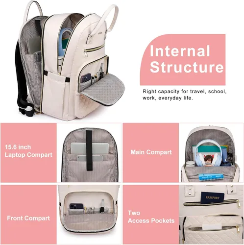 Miniatura 4 de YAMTION Mochila para mujeres y adolescentes, mochila escolar TSA para laptop con USB para estudiantes universitarios, negocios, oficina, trabajo