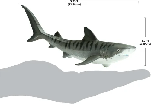 Miniatura 3 de Safari Ltd. Figura de tiburón tigre, figura detallada de plástico de 4.5 pulgadas, divertido juguete educativo para niños, niñas y niños a partir