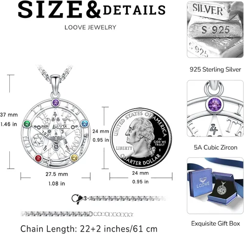 Miniatura 60 de Collar de pentagrama de plata de ley con triple luna, diosa celta, nudo celta, nudo de brujas, Ankh, sol y luna, Hécate, lilith, Santa Muerte