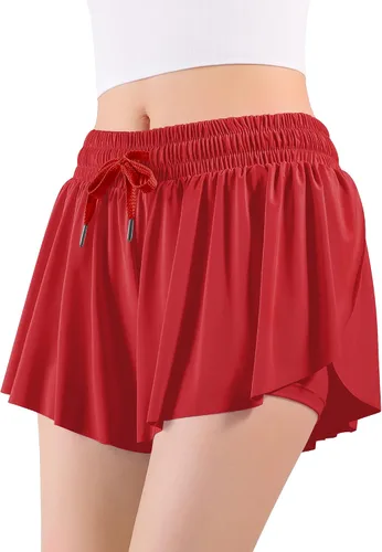 Miniatura 4 de Auranso Pantalones cortos fluidos con bolsillo 2 en 1 para niñas