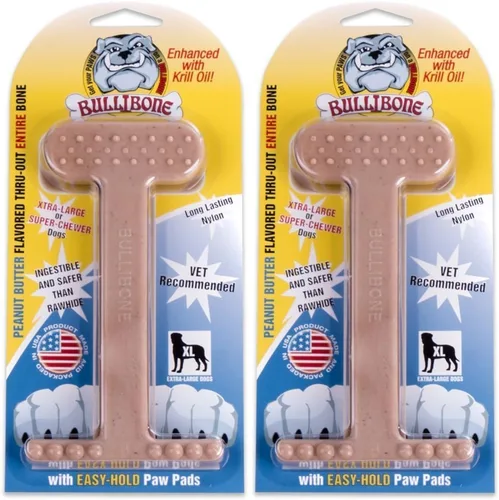 Miniatura 12 de Bullibone Juguete masticable de nailon para perros masticadores agresivos, hueso de higiene dental con sabor a tocino, juguetes duraderos