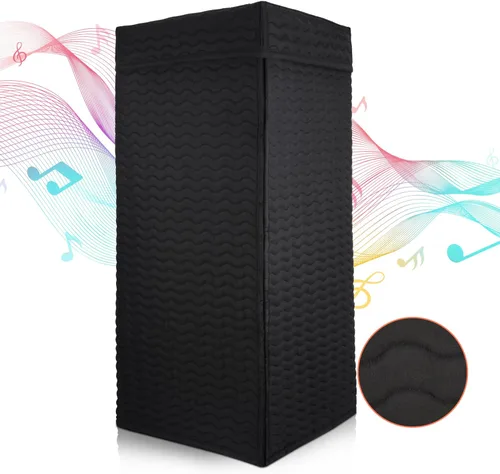 Miniatura 11 de Cabina vocal portátil para estudio en casa, cabina de grabación sin eco para voz en off, podcast y canto, aislamiento de reverberación de 360°