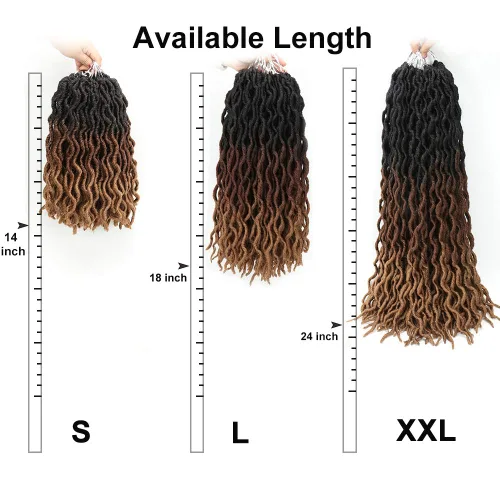 Miniatura 7 de Eliza Rastas Gitanas Onduladas Locs Ombré Cabello de Ganchillo 14 pulgadas 8 Paquetes/Lote Rastas de Diosa Locs Sintéticas Faux Locs Raíces