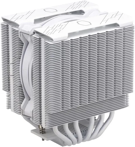 Miniatura 11 de Cooler Master Hyper 622 Halo White Enfriador de aire de CPU de doble torre, ventilador PWM de 120 Halo², ARGB de doble bucle, 6 tubos de calor