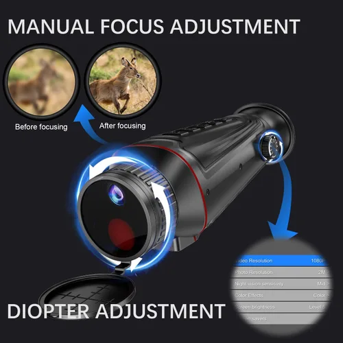 Miniatura 4 de 【Actualización 2026】 Monocular digital de visión nocturna 4K con iluminador infrarrojo y grabación de video, enfoque manual y dioptría, gafas