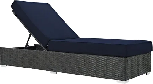 Miniatura 9 de Modway Sojourn - Tumbona doble de mimbre para patio al aire libre, color beige chocolate