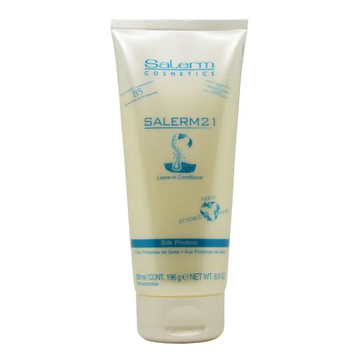 Salerm Cosmetics 21 Acondicionador sin enjuague, liposomas de provitamina B5 y proteína de seda (6.9 oz - tamaño de tubo)