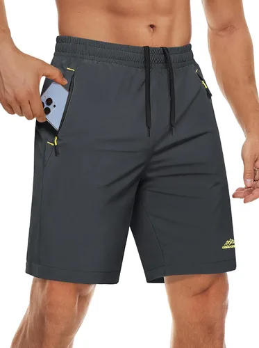 MAGCOMSEN Pantalones cortos deportivos para hombre de 9 pulgadas, de secado rápido, ligeros, deportivos, para entrenamiento, senderismo, gimnasio,