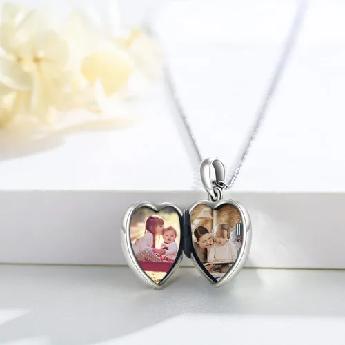 Miniatura 3 de Lucky Elephant Locket Necklace Sterling Silver Customize Heart Locket Necklace That Holds Picture Elephant Pendant Jewelry Gifts for Women Girls Mom