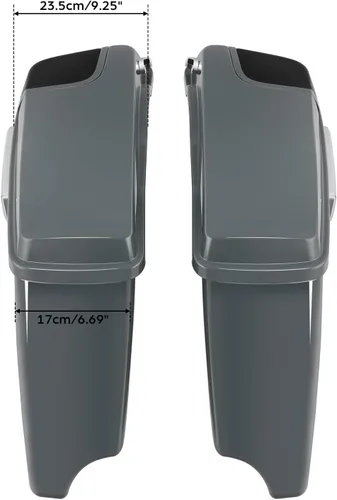 Miniatura 2 de TCT-MOTORPARTS Alforjas rígidas extendidas de 4 pulgadas, color gris, aptas para Harley CVO Touring modelos FLT, FLHT, FLHTCU, FLHRC, Road King