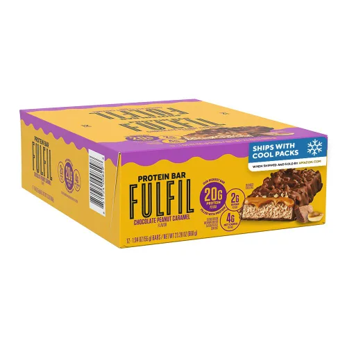 Miniatura 13 de FULFIL Barritas proteicas con sabor a avellana y chocolate, sin gluten, con 0.55 onzas de proteína, grapas de despensa, 12