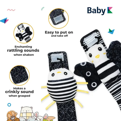 Miniatura 10 de BABY K Calcetines Sonajero para Bebé y Juguetes de Muñeca (Set E) – Juguetes para Recién Nacidos para Bebé Niño o Niña – Juguetes para el Desarrollo