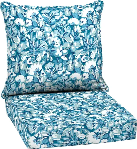 Miniatura 158 de Arden Outdoor Deep Seat Cushion Set, 24 x 24 pulgadas, Cojín para patio resistente al clima, a la lluvia y a la decoloración para silla, sofá y sofá