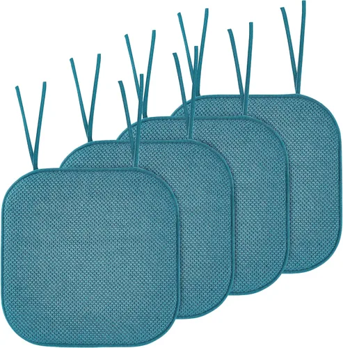 Miniatura 26 de Elegant Comfort Fundas de cojín para silla con lazos y parte trasera de goma antideslizante, espuma viscoelástica gruesa, almohadilla de cojín