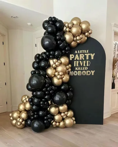 Miniatura 7 de DECGOL Globo negro de 100 globos de látex negros de diferentes tamaños de 18, 12, 10 y 5 pulgadas, kit de globos de fiesta para arco de globos