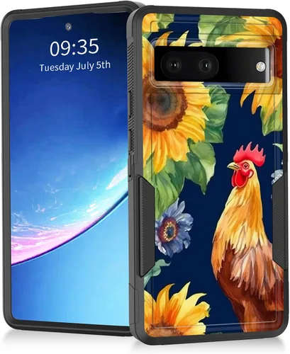 Miniatura 102 de Funda para Pixel 7a, resistente de doble capa híbrida de policarbonato duro de goma suave a prueba de golpes para Google Pixel 7A 6.1 pulgadas