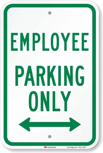 Miniatura 11 de SmartSign Letrero de metal "Employee Parking Only" de 18 x 12 pulgadas con flecha derecha, aluminio laminado inoxidable de 63 mil, verde y blanco