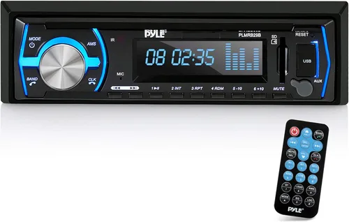 Miniatura 5 de Rockville Par de altavoces marinos MS40B negros de 4 pulgadas y 200 vatios, compactos y potentes y Pyle Radio estéreo Bluetooth marina de 12 V