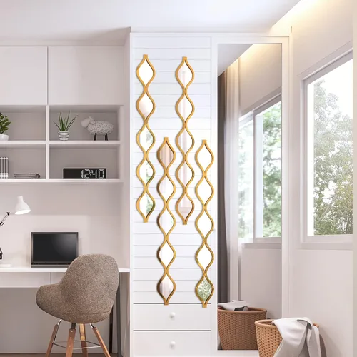 Miniatura 7 de Qunclay - Espejo de lágrima para pared, arte decorativo, espejo decorativo para pared, arte colgante largo y estrecho para apartamento, sala