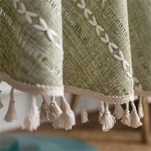 Miniatura 6 de Mantel de primavera de lino de algodón verde salvia, mantel pesado bohemio de granja - Mantel de verano vintage para fiesta, cocina, comedor