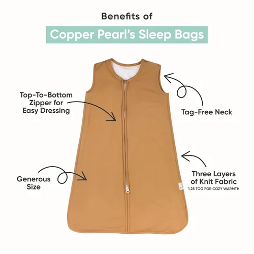 Miniatura 2 de Copper Pearl Saco de dormir: bolsa de bebé cálida y acogedora en una variedad de diseños modernos, alternativa segura a las mantas, saco de dormir