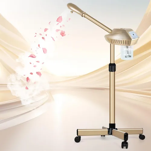 Miniatura 10 de Vaporizador Facial Profesional sobre Ruedas con Configuración de Tiempo, Vaporizador para Esteticistas con Más Vapor para Limpieza Profunda e