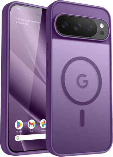 Miniatura 140 de Funda para teléfono Google Pixel 9 Pro XL, Compatible con Magnético, Protección contra Caídas de Grado Militar Translúcida Mate Resistente a Golpes