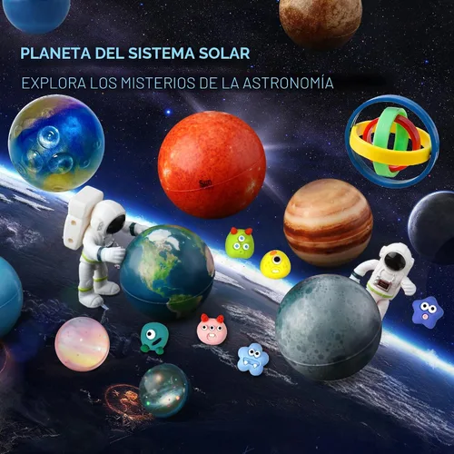 Miniatura 6 de Juguetes de planetas del sistema solar para niños, juguetes sensoriales educativos STEM para niños autistas, no tóxicos, bola de limo de astronauta