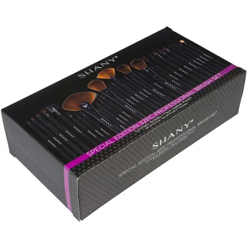Miniatura 7 de Shany Juego de brochas con estuche de cuero, 24 unidades, Negro