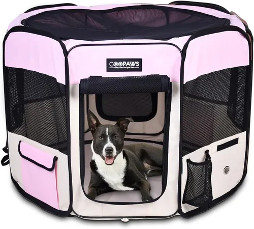 Miniatura 8 de JESPET - Parque de juegos para perros de 36 pulgadas, 45 pulgadas y 61 pulgadas portátil para perros con bolsa de transporte para cachorros, gatos