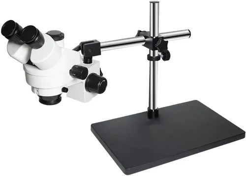 Miniatura 4 de Kit de accesorios para microscopio 3.5X-90X simulocal Trinocular estéreo Microscopio con soporte de brazo doble ajustable de 360 soportes 5 X C