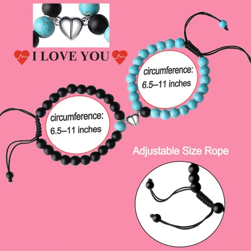 Miniatura 5 de XIANNVXI Pulseras para Parejas Pulseras a Juego para Él y Ella Pulseras para Regalos de Pareja