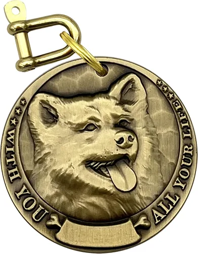 Etiquetas de identificación vintage de cobre puro para mascotas, etiquetas para perros personalizadas, patrón de mascotas en relieve tridimensional,