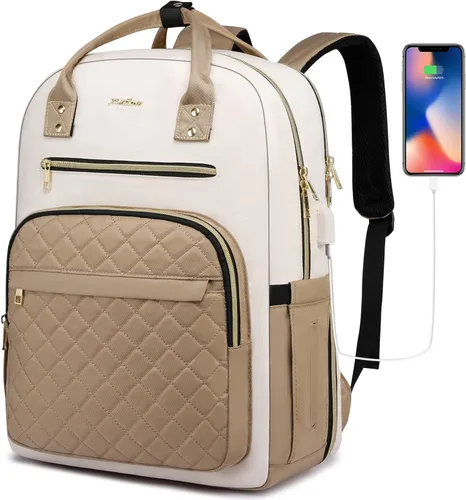 Miniatura 10 de Mochila YAMTION para mujeres y adolescentes, mochila escolar con USB para estudiantes universitarios, bolsa para portátil con TSA para trabajo