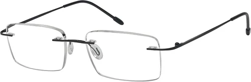 Miniatura 7 de Eyekepper Paquete de 3 lentes de lectura de metal sin montura para hombres, lectores rectangulares sin marco (negro/azul/plomizo)+0.00