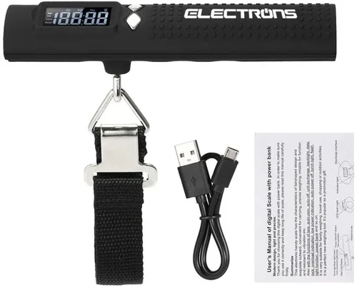 Miniatura 6 de Electrons Báscula digital recargable para equipaje, cargador portátil de 2600 mAh y linterna LED