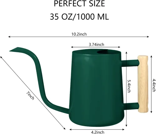 Miniatura 7 de Regadera para plantas de interior, 35 onzas, pequeña regadera de metal de acero inoxidable para interiores, moderna maceta decorativa con boquilla