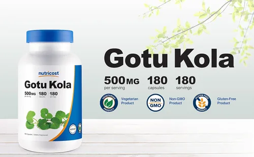 Miniatura 4 de Nutricost Gotu Kola 500 MG, 180 cápsulas vegetarianas, sin gluten, sin OMG
