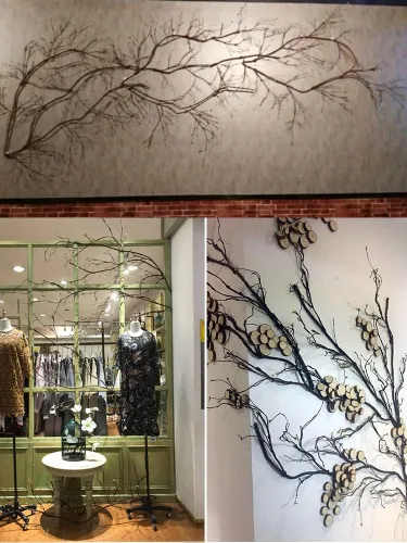 Miniatura 9 de 300cm/118in colgante de pared artificial de cerezo ramas tronco flexible ramitas ratán liana plantas falsas para el hogar, boda, jardín, habitación