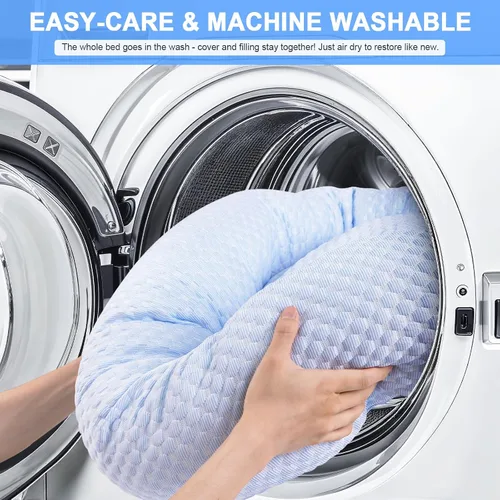 Miniatura 7 de Cama para perros pequeños y medianos, cama refrescante para mascotas con parte inferior antideslizante, cama cómoda de verano para cachorros, Donut