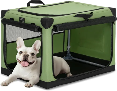 Miniatura 20 de PETSFIT Jaula portátil suave de 26 pulgadas para perros – Marco resistente en espiral patentado, perrera plegable para perros pequeños, 3 puertas