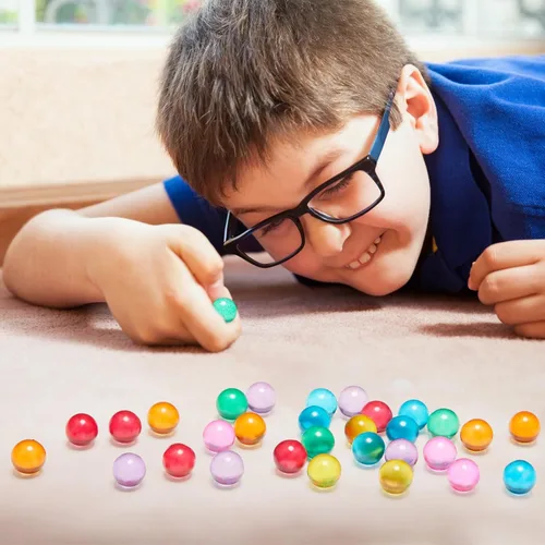 Miniatura 6 de Zhanmai 500 Piezas Canicas de Vidrio de Colores Mezclados 0.56 Pulgadas Canicas Ojos de Gato a Granel Vidrio Sólido Coloridas Redondas Manualidades