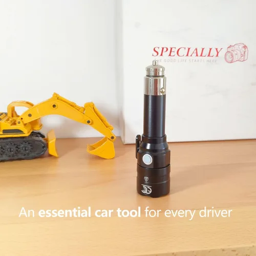 Miniatura 5 de Linterna pequeña recargable con encendedor de cigarrillos de coche de 12 voltios y USB C para vehículos de emergencia, herramienta de escape