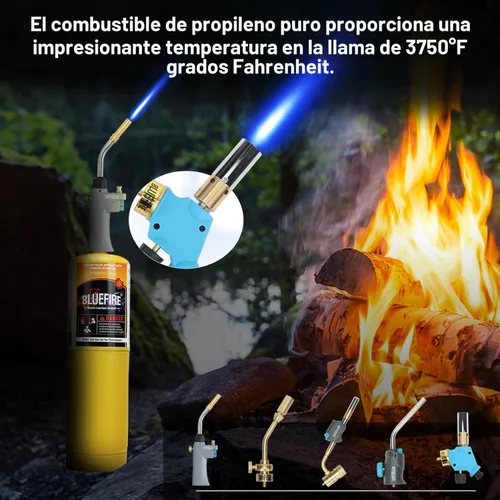 Miniatura 5 de BLUEFIRE (2) cilindro de gas MAPP moderno de 14.1 onzas, 99.9% de propileno de alta pureza igual a MAP-PRO más caliente que el combustible