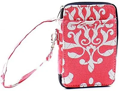 Miniatura 3 de Damasco Floral Bloom Print Acolchado Mini Billetera Pulsera Verde, Verde