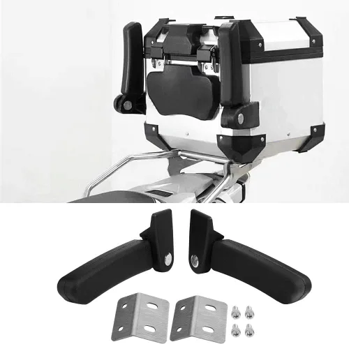 Miniatura 2 de Reposabrazos del pasajero de la motocicleta, 2 unids motocicleta pasajero trasero plegable superior caja caja de asiento trasero kit de reposabrazos