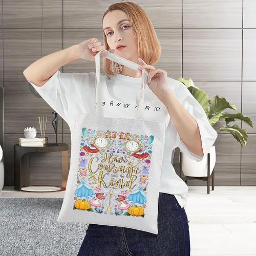 Miniatura 3 de BWWKTOP Bolso de lona de Cenicienta de princesa con cuentos de hadas, regalo para fanáticos, tener coraje y sé amable
