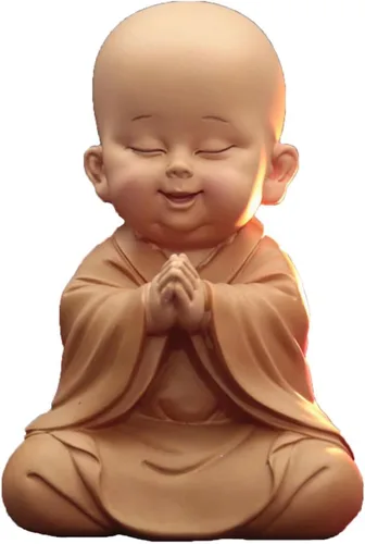 Miniatura 20 de Estatuilla de monje para decoración del hogar, estatua de Buda, figura de monje zen, lindo adorno de resina, mobiliario decorativo, arte chino